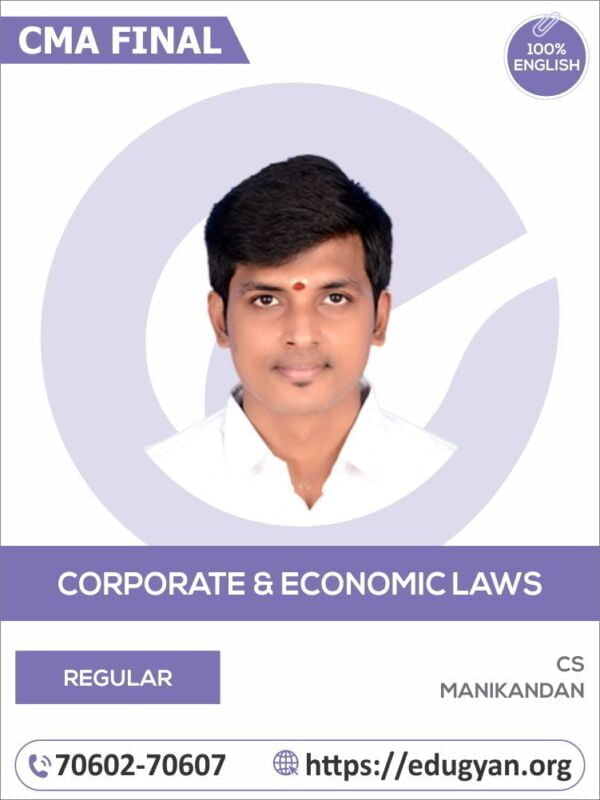 CMA Final Corporate & Economic Laws By CS Manikandan (English) (New Syllabus)